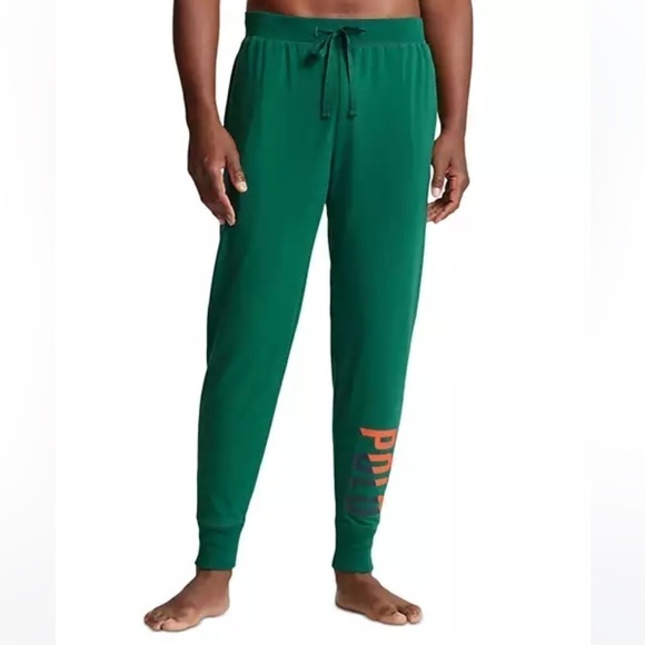 POLO RALPH LAUREN Men's Logo Pajama Pants, lounge joggers Kelly green - Picture 4 of 7